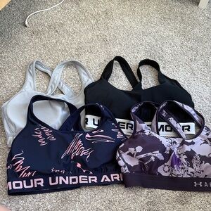 Under Armour Women's Sports Bra Collection - Black, Gray, Purple, Pink. Size L